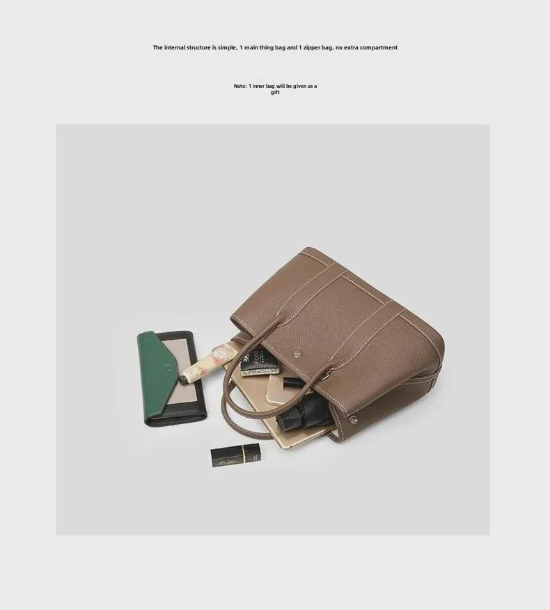 2024 Genuine Leather Women's Crossbody Handbag - Large, Simple, Fashionable, Garden Bag
