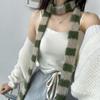 Gothic Punk Y2K Striped Scarf Harajuku Choker Streamer Trendy Narrow Long Scarf Women