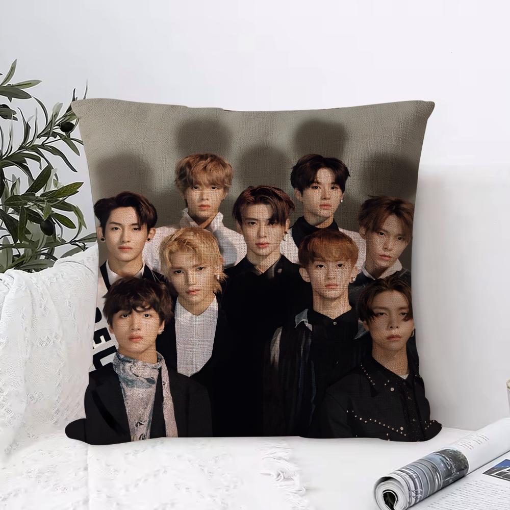Чехол для подушки NCT 127, дышащий, из льняной ткани, для подушки, безопасный для кожи, для домашнего декора, наволочка на скрытой молнии