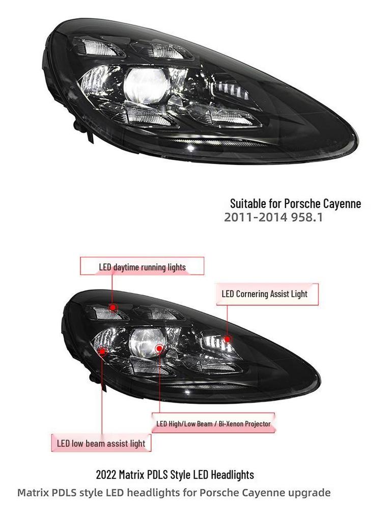11-14 Porsche Cayenne PDLS Matrix Headlight Assembly