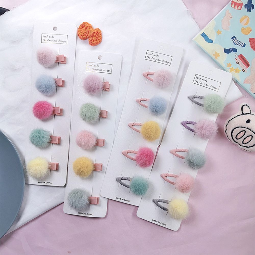 Hair Accessories Hair Gripper Mini Ball Pompom Small Pompom Hair Clip Barrette Hairpins Hairclips