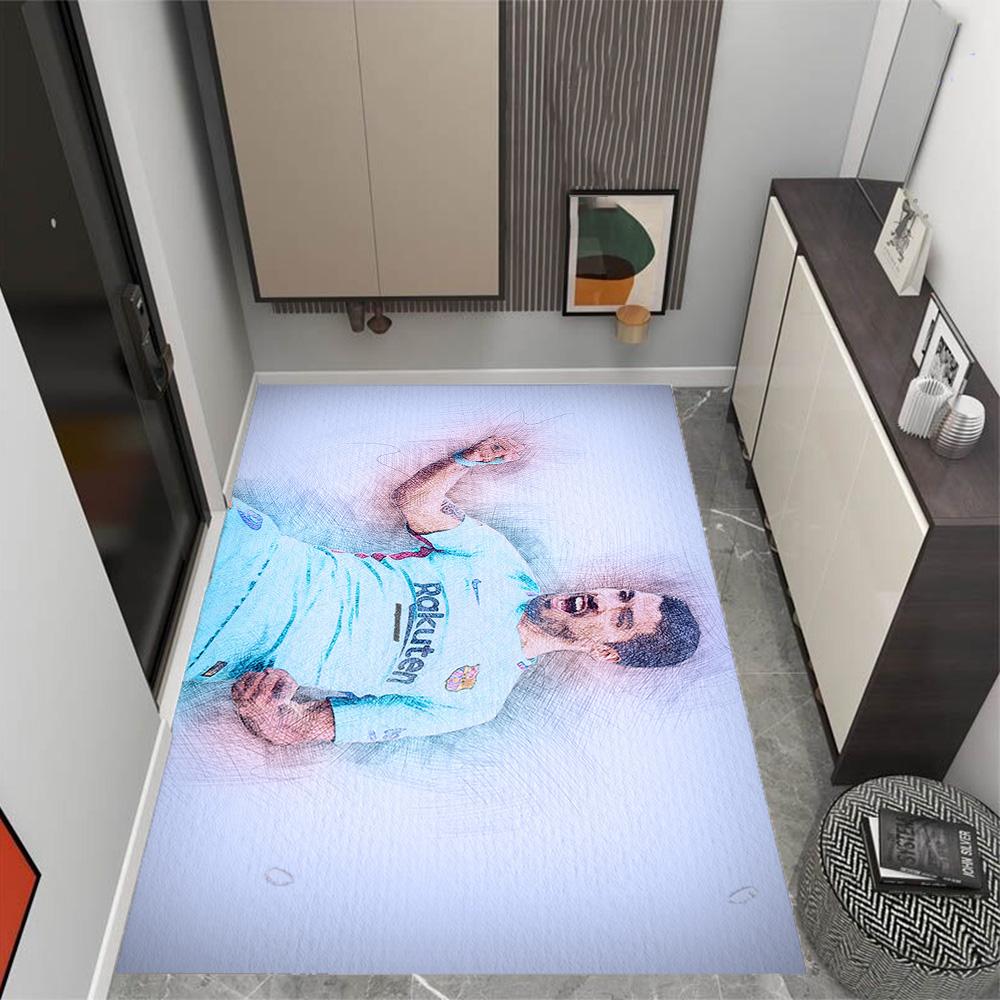 Ecuadorian Football Legend Floor Mat Perfect for Game Room Dormitory Kitchen Entryway Anti-slip Rug Anime Office Decor