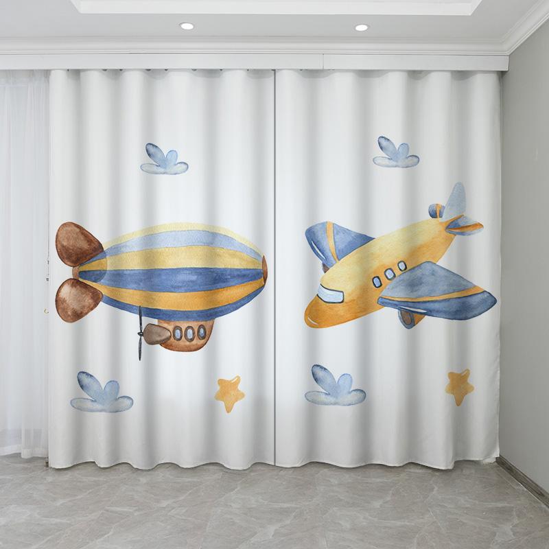 Мультяшные автомобильные самолеты, грузовики, девушки, дети, занавески на окна для детской спальни, гостиной, ванной комнаты, кухни, двери для дома, декор