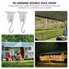 10Pcs Sturdy Awning Hooks for RV S Shaped Camping Awning Hooks Metal Party Light Hangers Hats Outdoor Camper Hanging Accessories