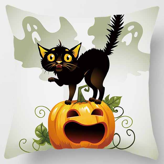 18 дюймов Хэллоуин мультфильм кот квадратная наволочка украшение дома автомобиль диван спальня наволочка