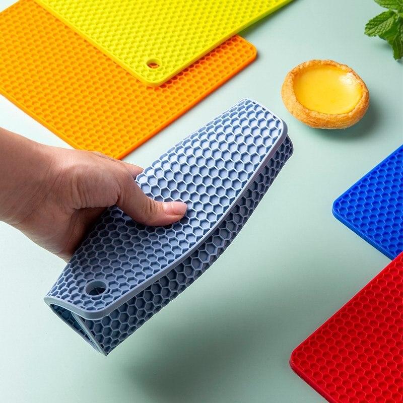 Термостойкий силиконовый коврик 18 см, подставки для чашек, сотовый нескользящий держатель для кастрюли, коврик для запекания, подставка для столовых приборов для Kitchan