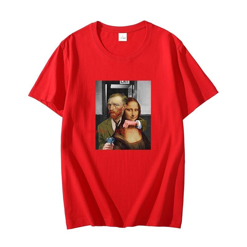 Funny Mona Lisa Parody Graphic T Shirts Cotton T Shirt For Unisex Short Sleeve Tshirts Summer Oversized Tshirt Unisexs Clothing