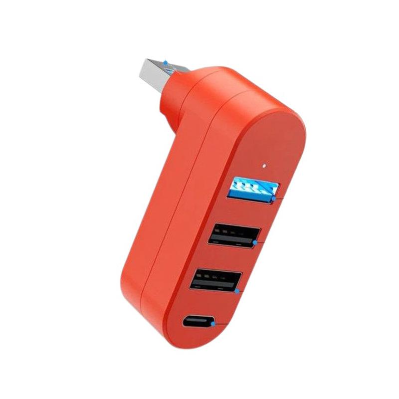 4-в-1-180-градусный Поворотный USB 3.0 Четырехпортовый Хаб, Четырехпортовый Type-C Удлинитель, USB-разветвитель