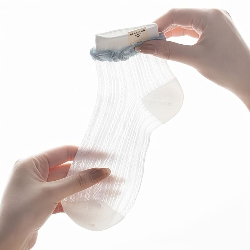 5Pairs Women's Socks Sweet Style Cute Lace Trim Short Socks Summer Thin Short Tube Ballet JK Style Socks