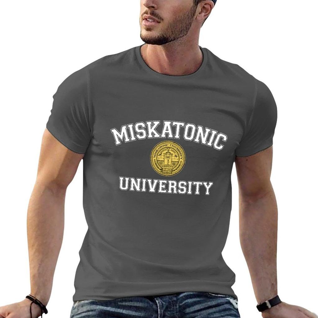 Camiseta Da Universidade Miskatonic Camiseta Essencial Camisetas De Algodo De Designer Camiseta Masculina 100 Algodo