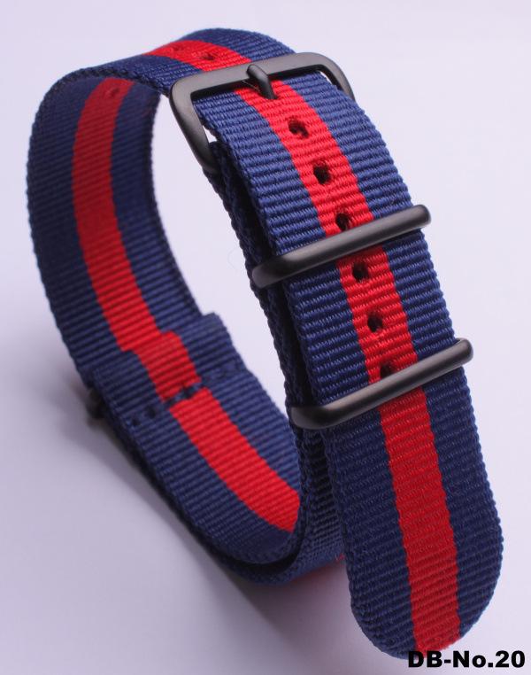 Черный нейлоновый и парусиновый ремешок для часов с вакуумно-нанесенной застежкой