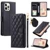 For iPhone 12/12 Pro Leather Case Wallet Stand Flip Phone Cover with 2 Straps