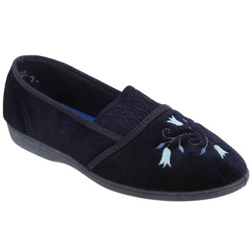 Sleepers Womens/Ladies Inez Gusset Throat Patterned Slippers