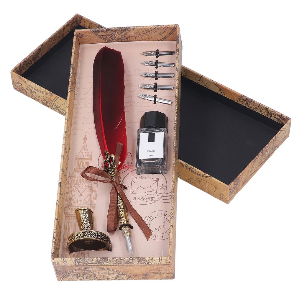 Ручка-гусиное перо из цинкового сплава, высокая гладкость, элегантные цвета, европейская ручка в стиле ретро для письма D