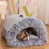 Закрытая теплая кровать для собак для маленьких и средних собак, складная водонепроницаемая пещера для собак, съемная корзина-гнездо для кошек, товары для домашних животных