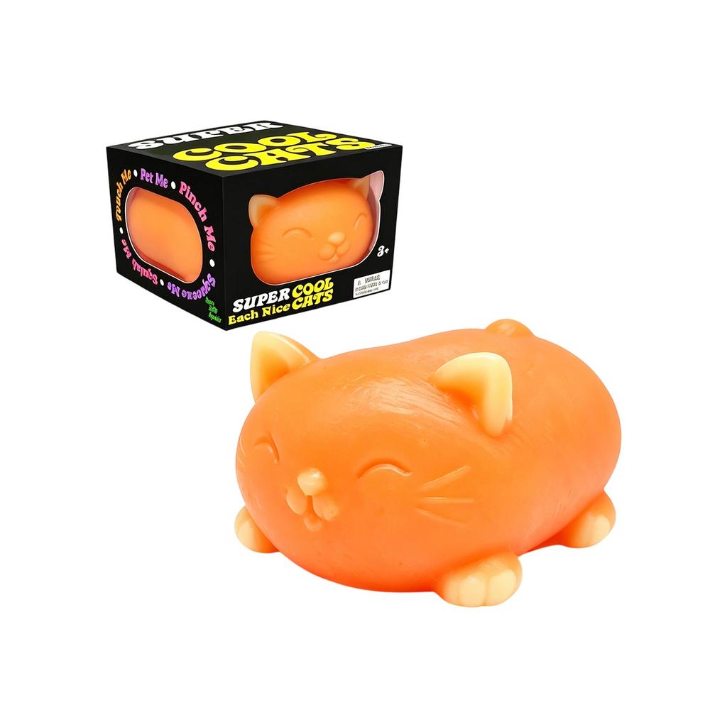 Soft Squeeze Cat Sensory Toy for Stress Relief Squishy Animal Figure for Relaxation and Hand Exercise for Adults and Kids
