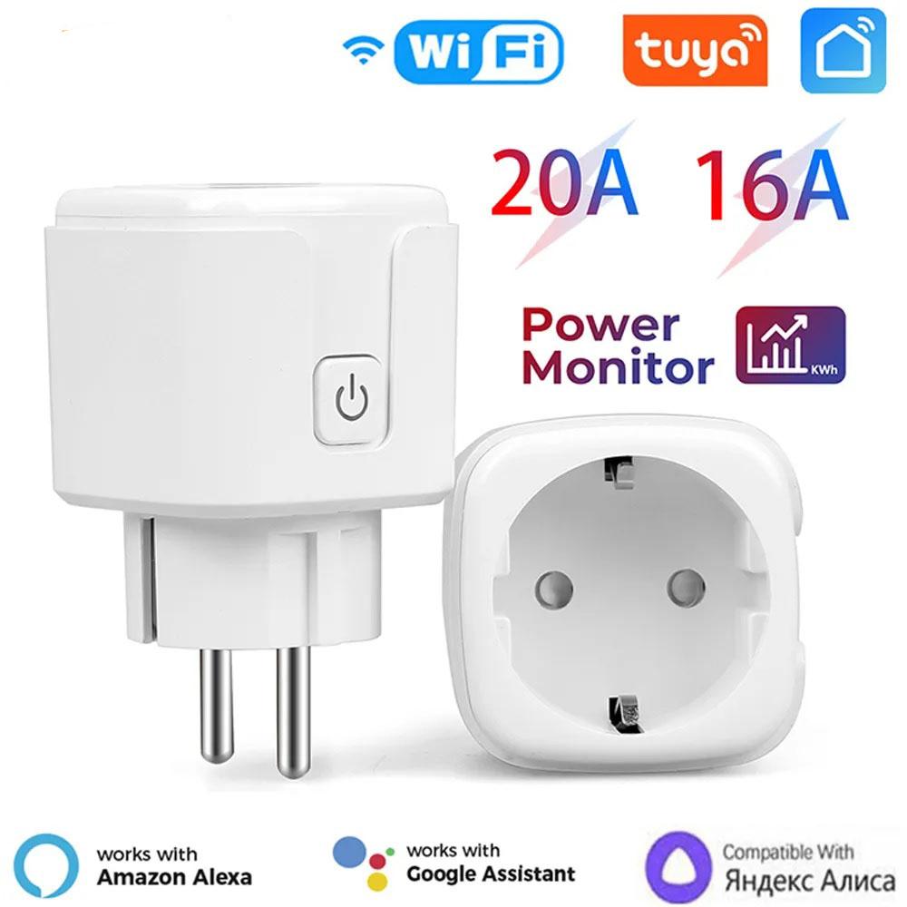 Умная розетка EU16A/20A Wi-Fi Умная розетка с мониторингом питания Приложение Smart Life Поддержка дистанционного управления Google Assistant Alexa