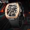 Новые часы Bonest Gatti, мужские винные бочонки, автоматические полые механические часы, спортивные часы из углеродного волокна