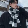 Men's Winter Plaid Knitted Scarf