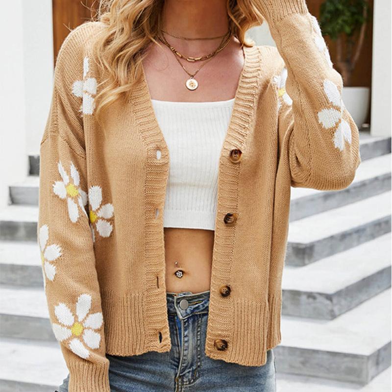Women's Autumn and Winter Loose Knit Casual Cardigan Button Sweater