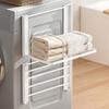 Magnetic Metal Washing Machine Side Shelf Space-Saving Folding Clothes Rack No Punching Temporary Rack Simple Bathroom Shelf