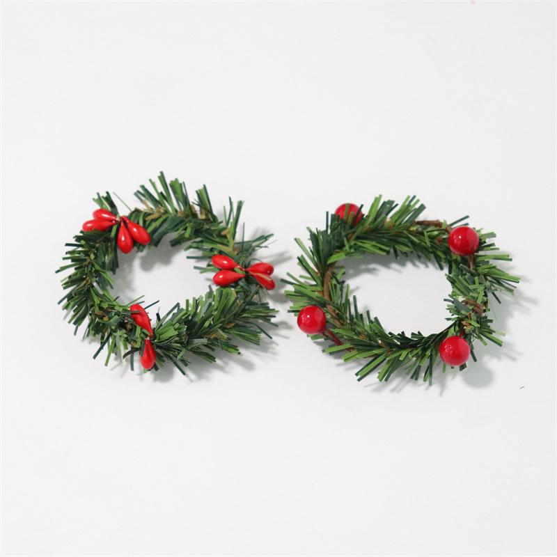 2Pcs Creative Dollhouse Mini Model Handmade Holiday Decorations Christmas Wreath
