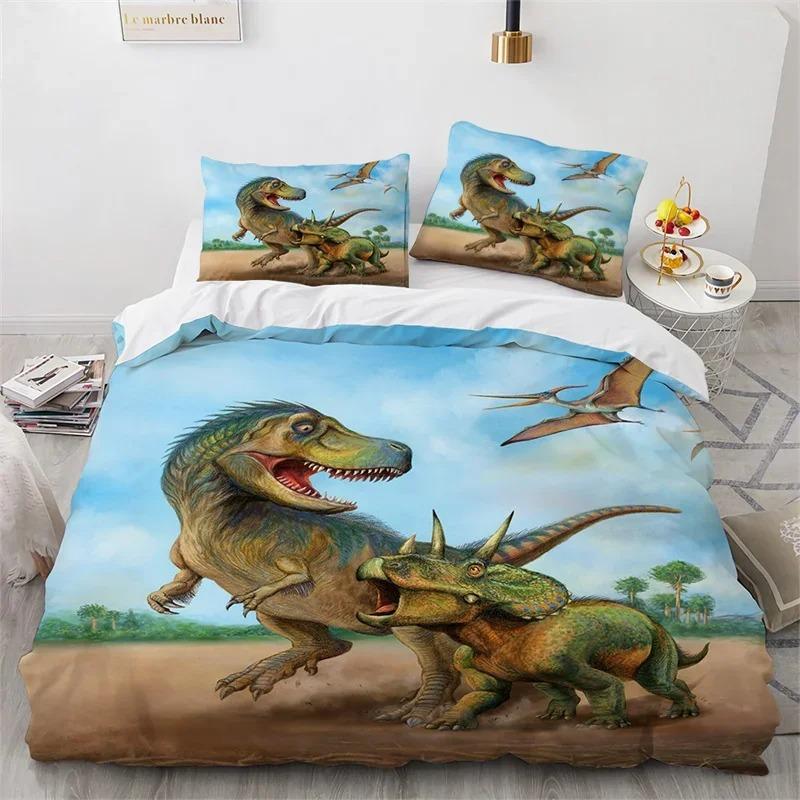 Jurassic World Park Dinosaur Bedding Set Boys Girls Twin Queen Size Duvet Cover Pillowcase Bed Kids Adult Home Textileextile