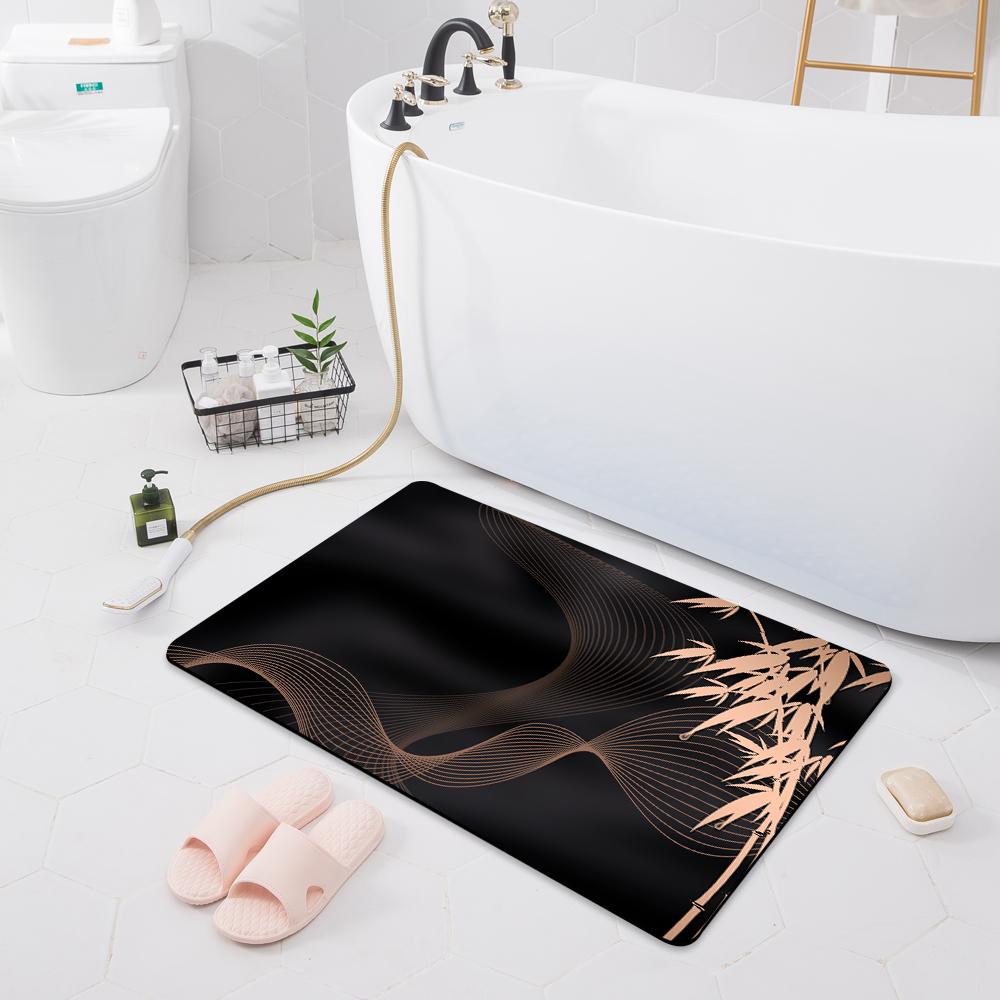 Bathroom Anti-slip Absorbent Mat Door Mat Toilet Shower Rug Household Bathroom Bedroom Floor Kitchen Rug