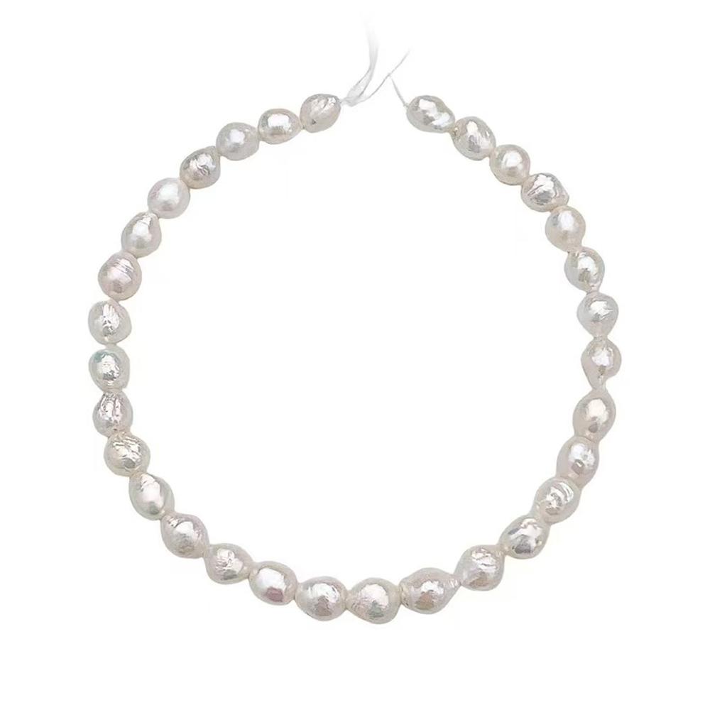 1 нить, Белые натуральные пресноводные жемчужины, Жемчужные бусины Барокко, для DIY ожерелий, браслетов, браслетов на лодыжку, поделок для изготовления украшений, Длина 36 см