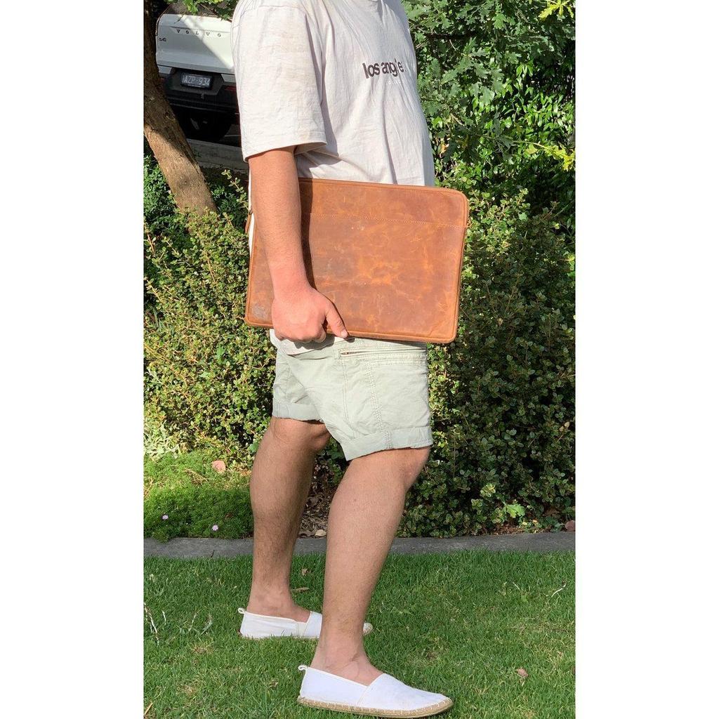 Чехол-рукава для MacBook из натуральной кожи ручной работы Подарок на день отца для него Чехол-рукава для MacBook Air