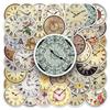 50 Nostalgic Clocks and Doodles Personalized Creative Retro Guka Decorative Mobile Phone Case Suitcase Stickers Waterproof