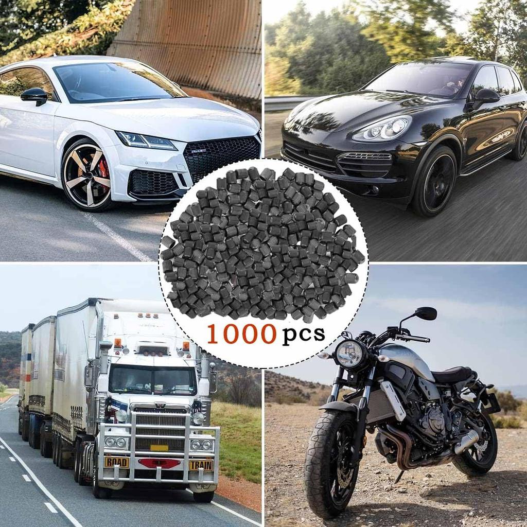 1000 шт. Колпачки на ниппель шин Z-OneMart Пластиковые черные колпачки на ниппель для автомобильных шин Универсальные прочные колпачки на шток для автомобиля Герметичные колпачки на шток