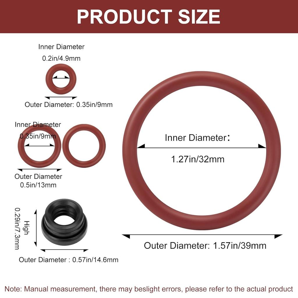 Seal O-Ring Maintenance Kit, Espresso Machine O-Ring Parts, Gasket Seal Set for The Water Tank, Brew Unit and Boiler Outlet Fit for Saeco Philips and