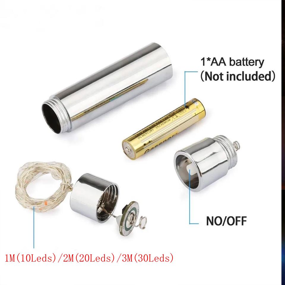 1/2/3 м пробковые огни для бутылок вина, светодиодные звездные гирлянды, медная проволока, рождественские праздники, Новый год, лампа для бутылок