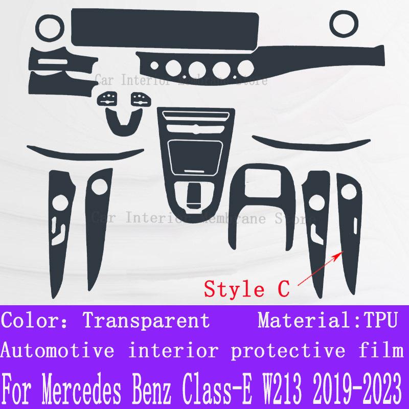 For Mercedes Benz Class-E W213 Car Interior Center Console Transparent TPU Protective Film Anti-scratch Repair Film