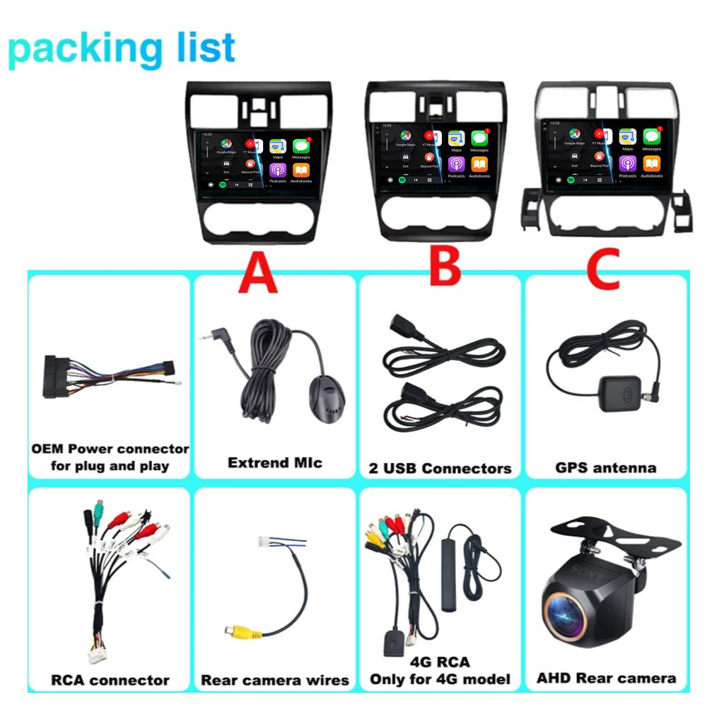 Android 14 Радио для Subaru Forester 4 SJ XV WRX 2012 - 2018 Carplay Стерео GPS Навигация Видео Плеер Автомобильная Мультимедиа 2din Carplay DVD