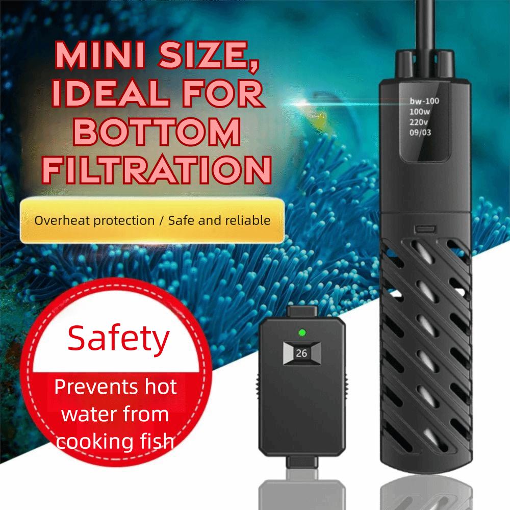 Low Water Level Aquarium Submersible Heater Quartz Glass Aquarium Thermostat Aquarium Supplies
