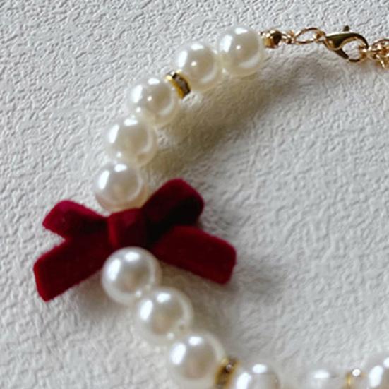 Ошейник для домашних животных, ошейник для собак с искусственным жемчугом и бантом в форме сердца, регулируемые ремни, ошейник для домашних животных с искусственным кристаллом, ювелирные изделия, аксессуары