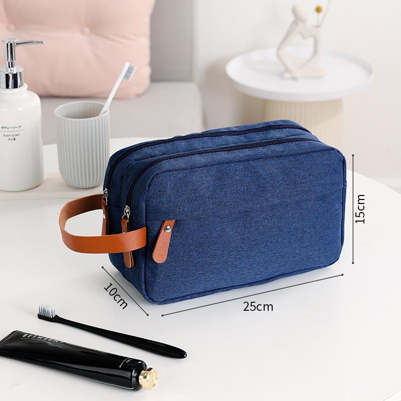 Large Capacity Stylish Oxford Fabric Cosmetic Pouch Portable Travel Storage Bag