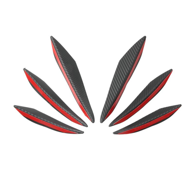 6 шт./комплект Универсальные автомобильные сплиттеры-крылышки для бампера Черный Карбон Передний бампер Губа Разделитель Ребро Воздушный Летающий Спойлер Аксессуар для комплекта кузова автомобиля