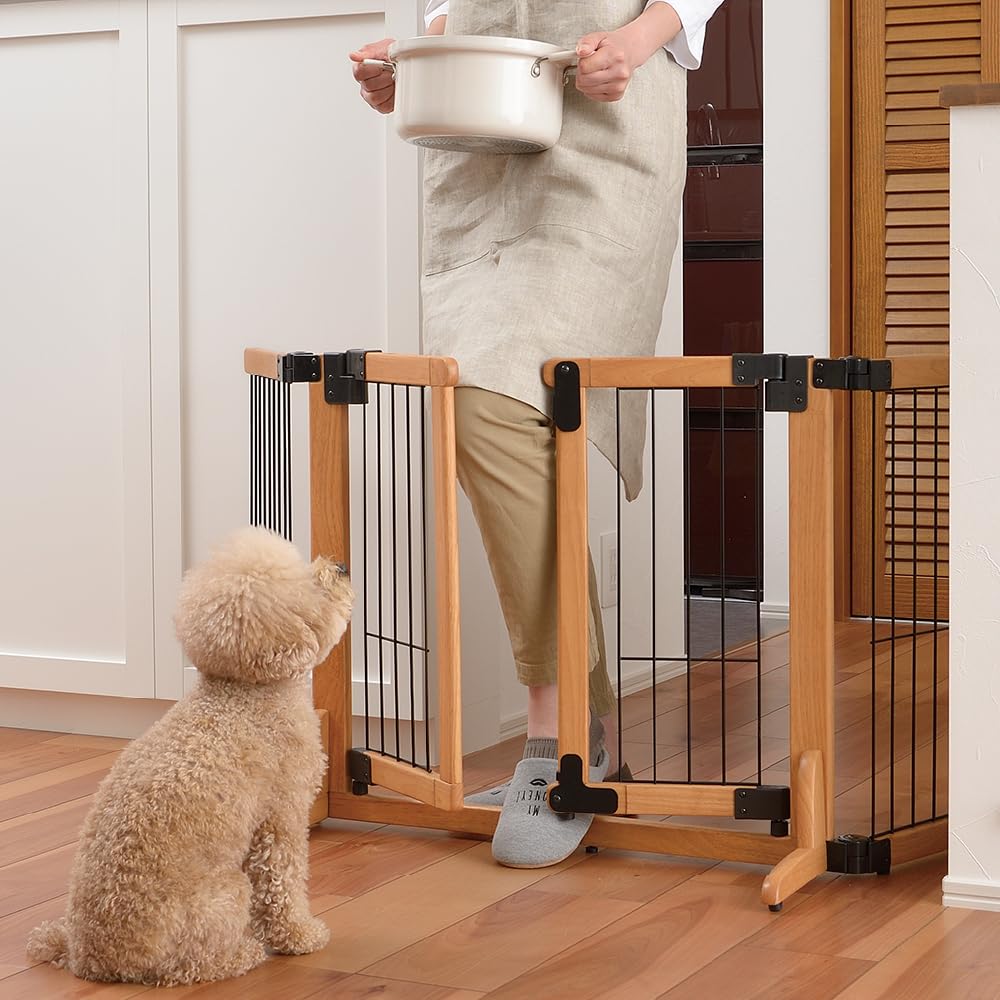 Wooden swing pet gate wide