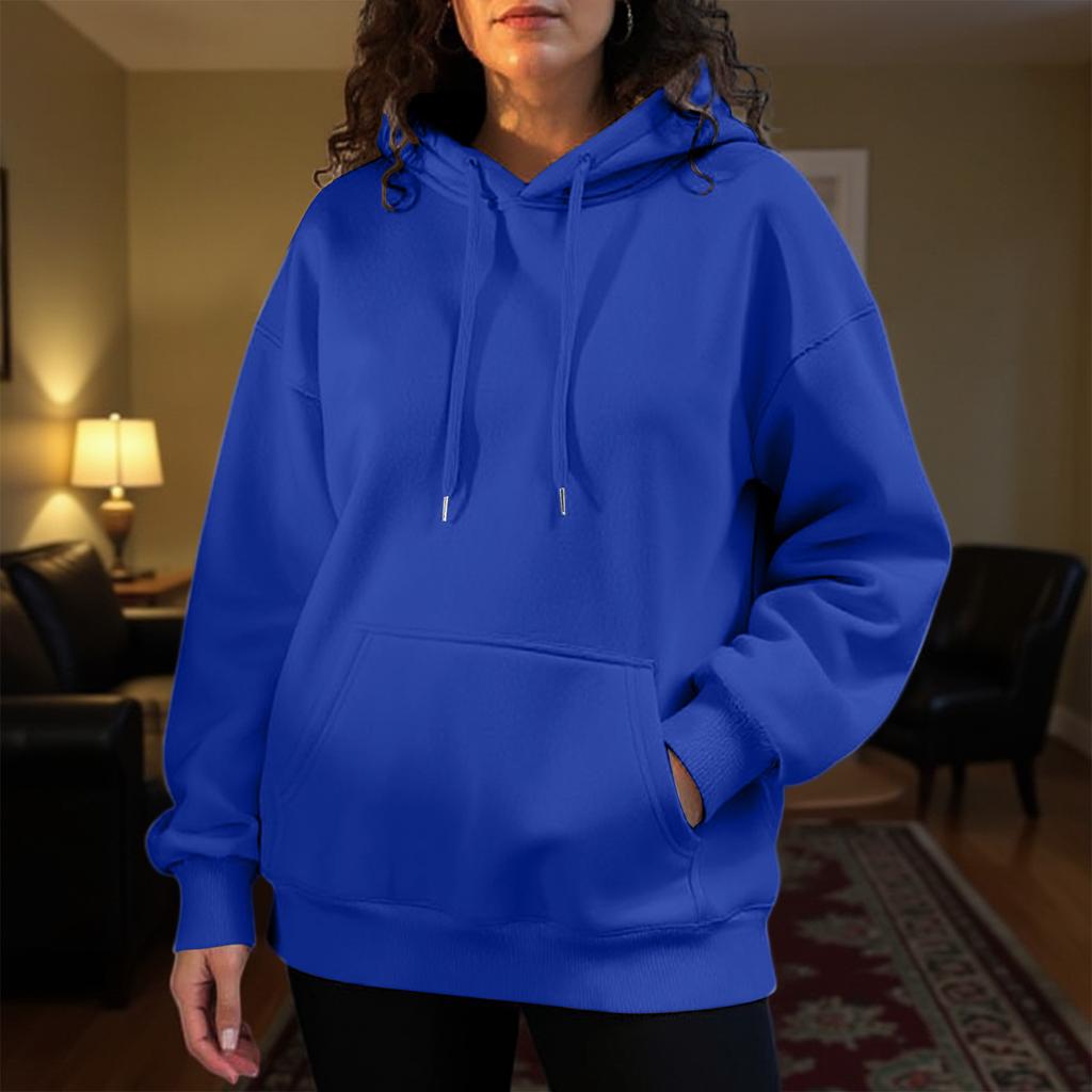 Women's Fashion Solid Color Casual Long Sleeve Hoodie