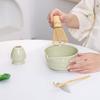 4Pcs Japanese Matcha Set Bamboo Whisk Teaspoon Ceramic Bowl Tranditional Tea Set Home Tea-Making Tools Accessories Birthday Gift