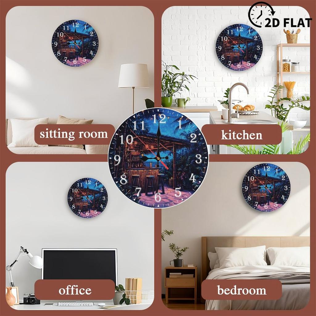 Handcrafted 25cm Round Wood Wall Clock for Personalized Home Decor