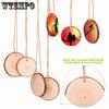 30pcs Wood Slices 2.4"-2.8" Wood Rounds with Pre-drilled Hole and Twine, Wood Slices for Painting DIY Crafts Christmas Ornaments Party Wedding Decor