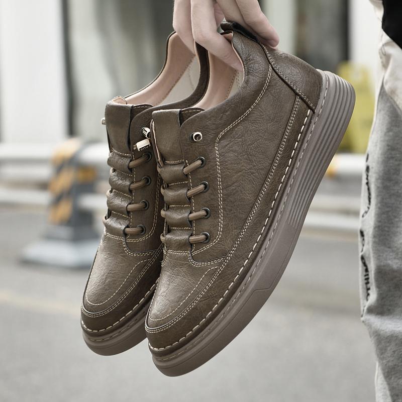 Модная мужская обувь из натуральной кожи Высококачественная повседневная обувь для скейтбординга для мужчин Модные дизайнерские кроссовки Универсальная теннисная обувь
