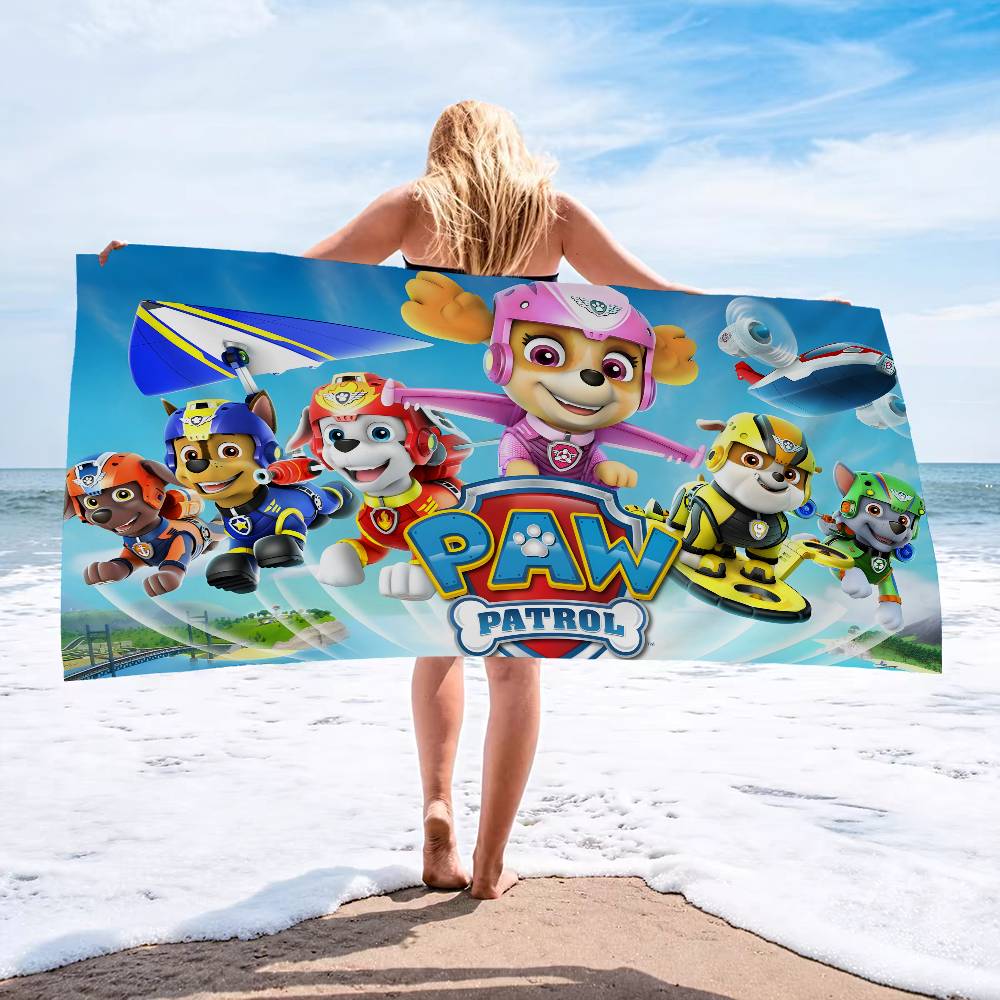 Cartoon P-Patrol Cute Dog Microfiber Blanket Quick Drying Beach Towels Oversized Printing Super Absorbent Pool Towel Blanket