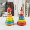 Wooden Rainbow Stacking Tower: Educational Toy for Children's Early Learning and Parent-Child Activities