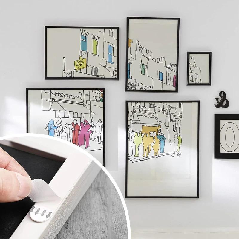 Двусторонние ленты для подвешивания картин, клейкая лента с крючками и петлями для крепления фоторамки, фиксированный домашний декор, подвесные наклейки своими руками