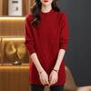 Winter Thickened Cardigan Mid-length Sweater Skirt Half-high Collar Loose Wool Knitted Bottoming Shirt